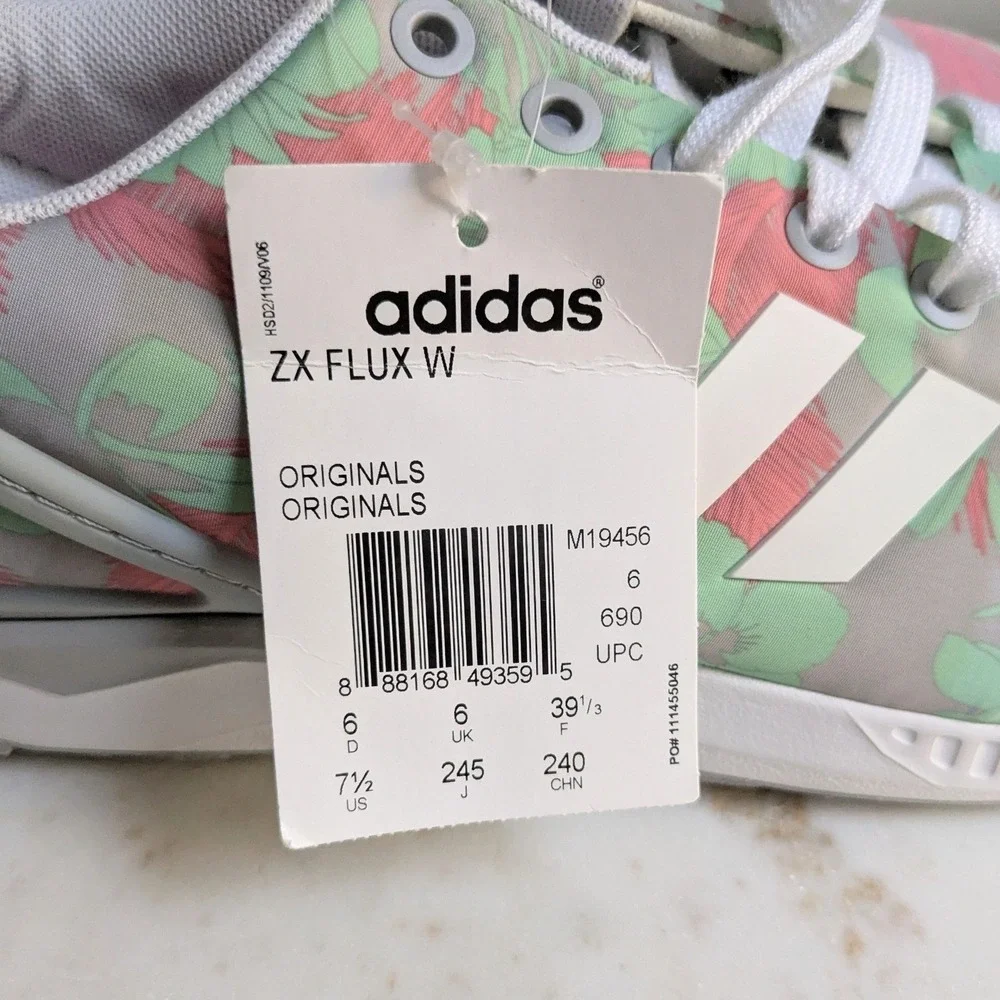 Adidas ZX Flux W Womens Tropical Floral Print Sneakers Size 7.5 US Pink Grn NIB